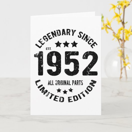  verjaardag 1952 kaart (Gele Bloem)