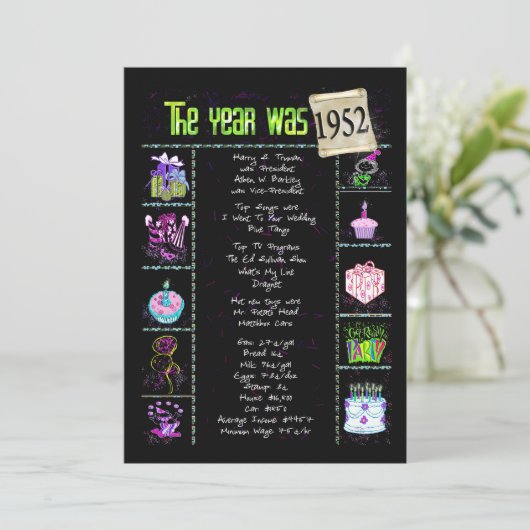 Verjaardag 1952 Uitnodiging (Staand voorkant)