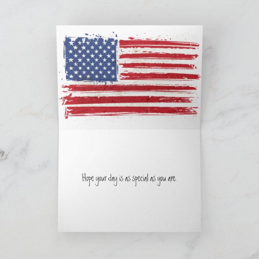 Verjaardag 1955 Chevy auto en vlag Kaart (Binnen)