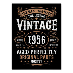 Verjaardag 1956 70 jaar De Man De Legende Perfect Poster