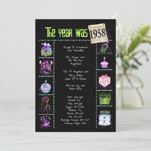 Verjaardag 1958 Uitnodiging (Staand voorkant)