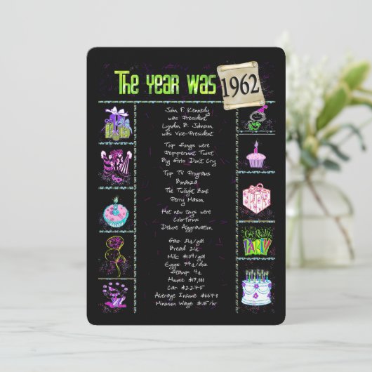 Verjaardag 1962 Uitnodiging (Staand voorkant)