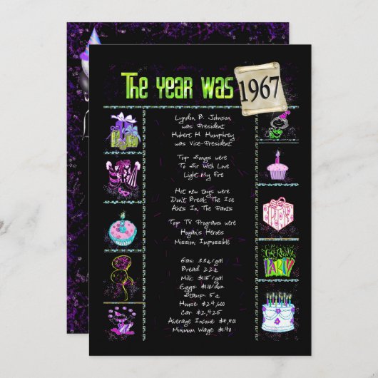 Verjaardag 1967 Uitnodiging (Voorkant / Achterkant)