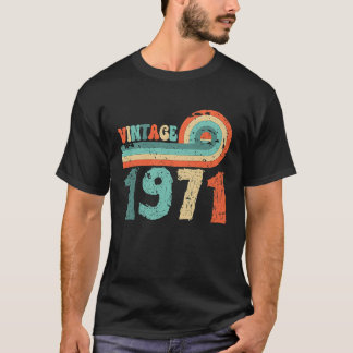 Verjaardag 1971 voor mannen en vrouwen Retro T-shirt