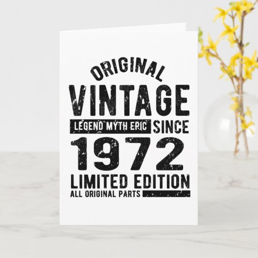 verjaardag 1972 kaart (Gele Bloem)