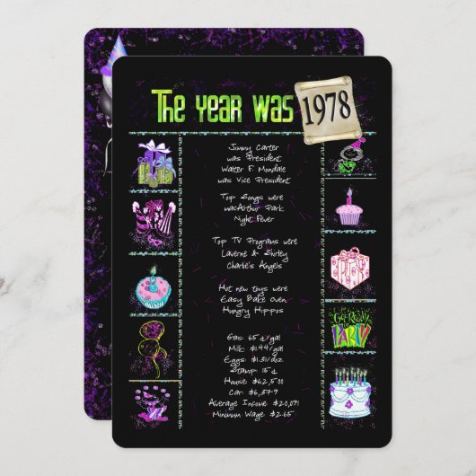 Verjaardag 1978 Uitnodiging (Voorkant / Achterkant)