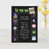 Verjaardag 1980 Leuke Trivia Feiten Kaart (Gele Bloem)