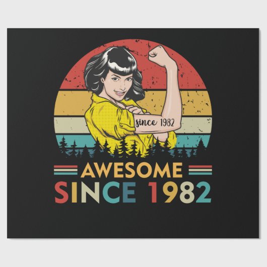  verjaardag 1982 cadeaupapier (Vlak)