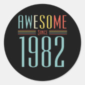 verjaardag 1982 ronde sticker (Voorkant)