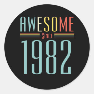 verjaardag 1982 ronde sticker