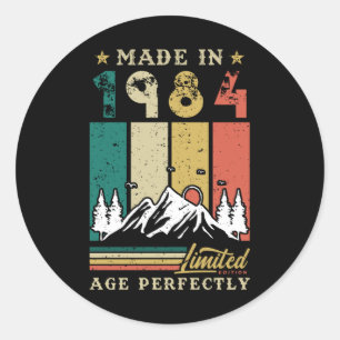  verjaardag 1984 ronde sticker