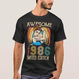  verjaardag 1986 voor vrouwen 36 jaar t-shirt