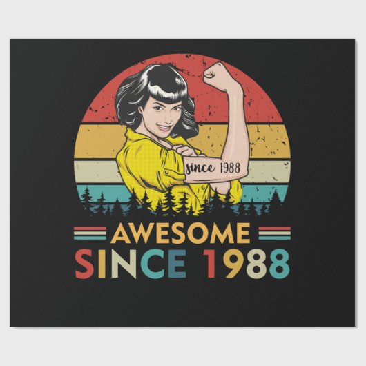  verjaardag 1988 cadeaupapier (Vlak)