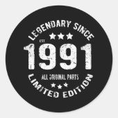  verjaardag 1991 ronde sticker (Voorkant)