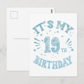 verjaardag 19 briefkaart (Voorkant / Achterkant)