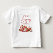 Verjaardag 1e verjaardag Roze Rode Aardbei Cupcake (Achterkant)