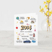 Verjaardag 2014 Kaart voor kinderen (Gele Bloem)
