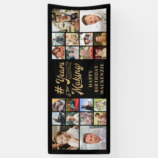 Verjaardag 20 Fotocollage Jaren in de maak Spandoek (Verticaal)