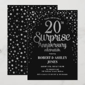 Verjaardag 20-jarig huwelijksjubileum - Zwart & Zi Kaart (Voorkant / Achterkant)