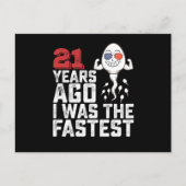Verjaardag 21 jaar geleden was ik het snelste briefkaart (Voorkant)