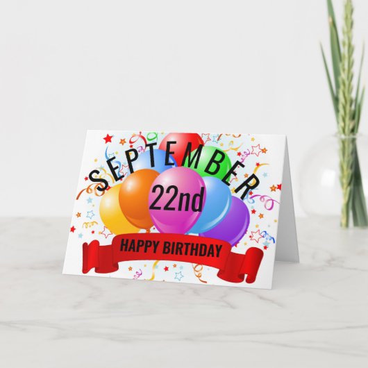 Verjaardag 22 september kaart (Voorkant)