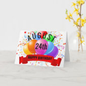 Verjaardag 24 augustus kaart (Gele Bloem)