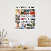 Verjaardag 24 foto's kussen zijn decennium vaarwel poster (Keuken)