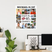 Verjaardag 24 foto's kussen zijn decennium vaarwel poster (Thuiskantoor)
