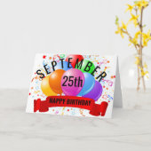 Verjaardag 25 september kaart (Gele Bloem)