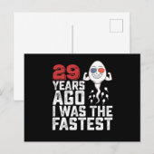 Verjaardag 29 jaar geleden was ik het snelst briefkaart (Voorkant / Achterkant)