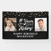 Verjaardag 2 foto's Jaar in het maken van aangepas Spandoek (Horizontaal)