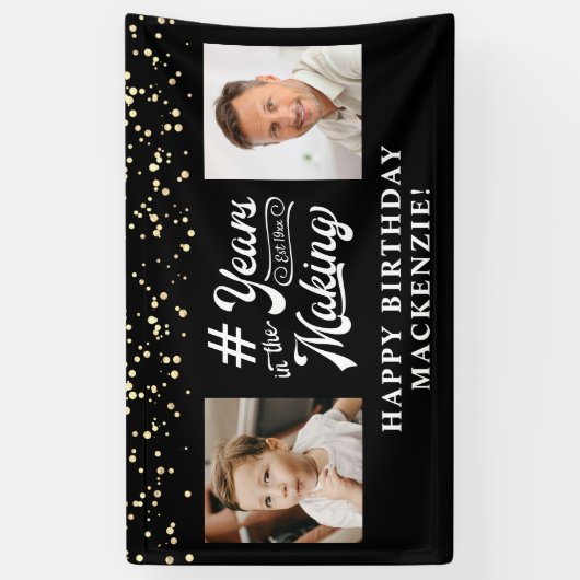 Verjaardag 2 foto's Jaar in het maken van aangepas Spandoek (Verticaal)