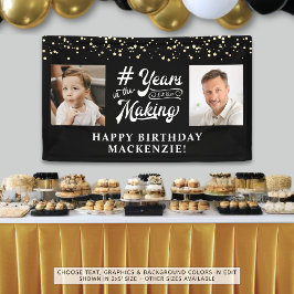 Verjaardag 2 foto's Jaar in het maken van aangepas Spandoek