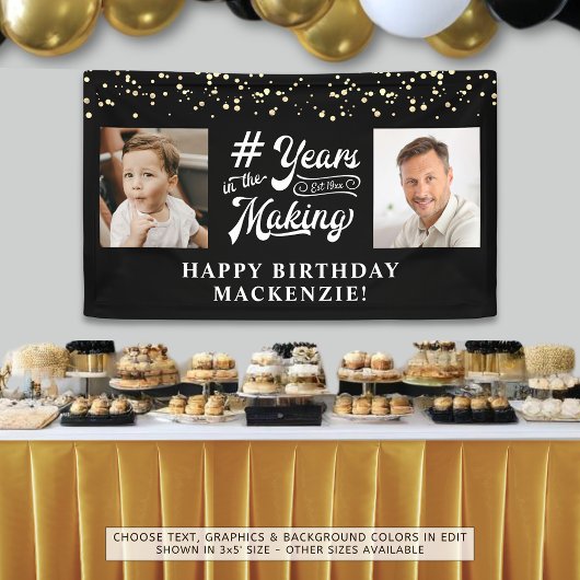 Verjaardag 2 foto's Jaar in het maken van aangepas Spandoek