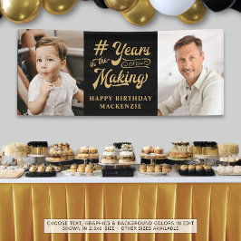 Verjaardag 2 foto's Jaren in het maken van zwart g Spandoek