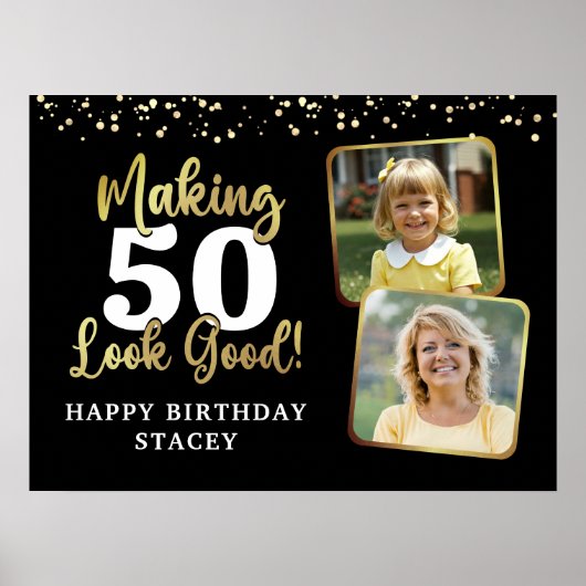 Verjaardag 2 foto's waardoor AGE er goed uitziet Z Poster (Voorkant)