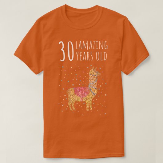 Verjaardag 30 Llama Alpaca T-shirt (Design voorkant)