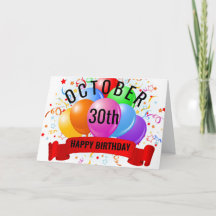 Verjaardag 30 oktober