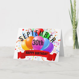 Verjaardag 30 september kaart