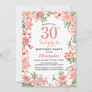 Verjaardag 30e verjaardag Roze Boho botanische blo Kaart