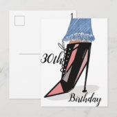 Verjaardag 30e Vrouw Mode Schoonheid Ansichtkaart Briefkaart (Voorkant / Achterkant)