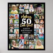 Verjaardag 39 Fotocollage waardoor AGE er goed uit Poster (Voorkant)