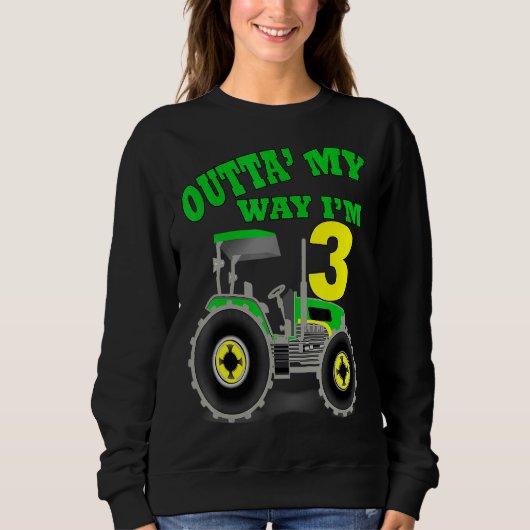 Verjaardag 3 Jaar Oud Tractor Derde Partij 3e Them Trui (Voorkant)