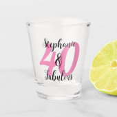 Verjaardag 40 & Fabulous gepersonaliseerd Shot Glas (Voorkant)