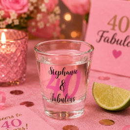 Verjaardag 40 & Fabulous gepersonaliseerd Shot Glas