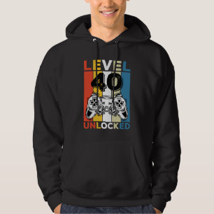 Verjaardag 40e level ontgrendeld 40 Gamen Vintage Hoodie