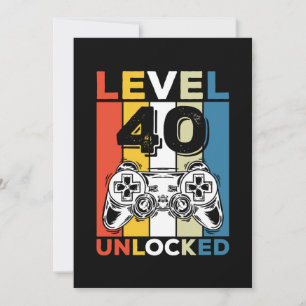 Verjaardag 40e level ontgrendeld 40 Gamen Vintage Kaart