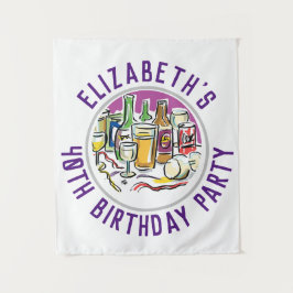 Verjaardag 40e verjaardag Tapijt Wandkleed