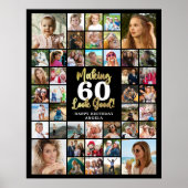 Verjaardag 42 Fotocollage waardoor leeftijd er goe Poster (Voorkant)