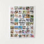 Verjaardag 44 Foto Collage Feest Achtergrond Wandkleed (Voorkant)